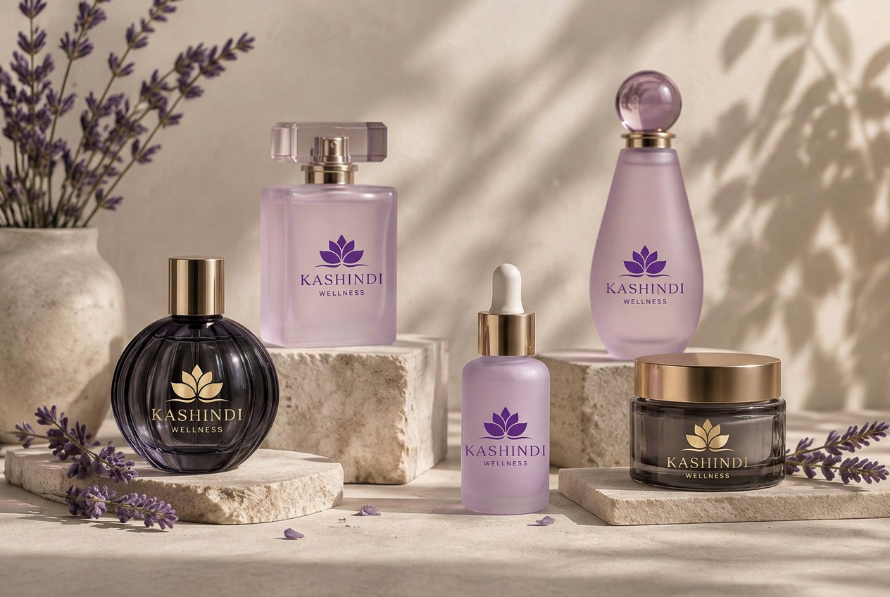 Kashindi parfymer og hudpleie med lavendel
